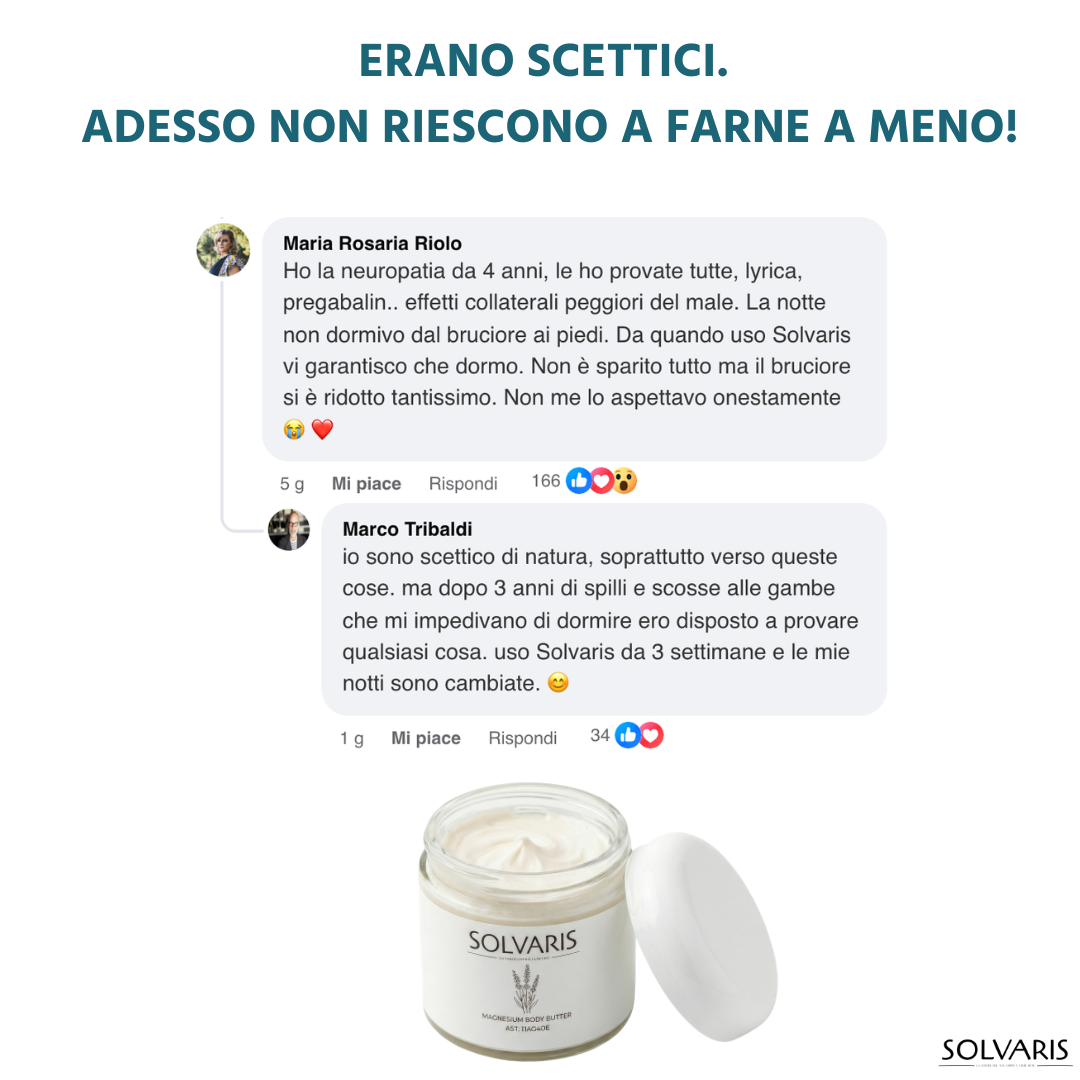 Solvaris — Finalmente sollievo immediato da bruciore, formicolio e scosse dalla prima sera.